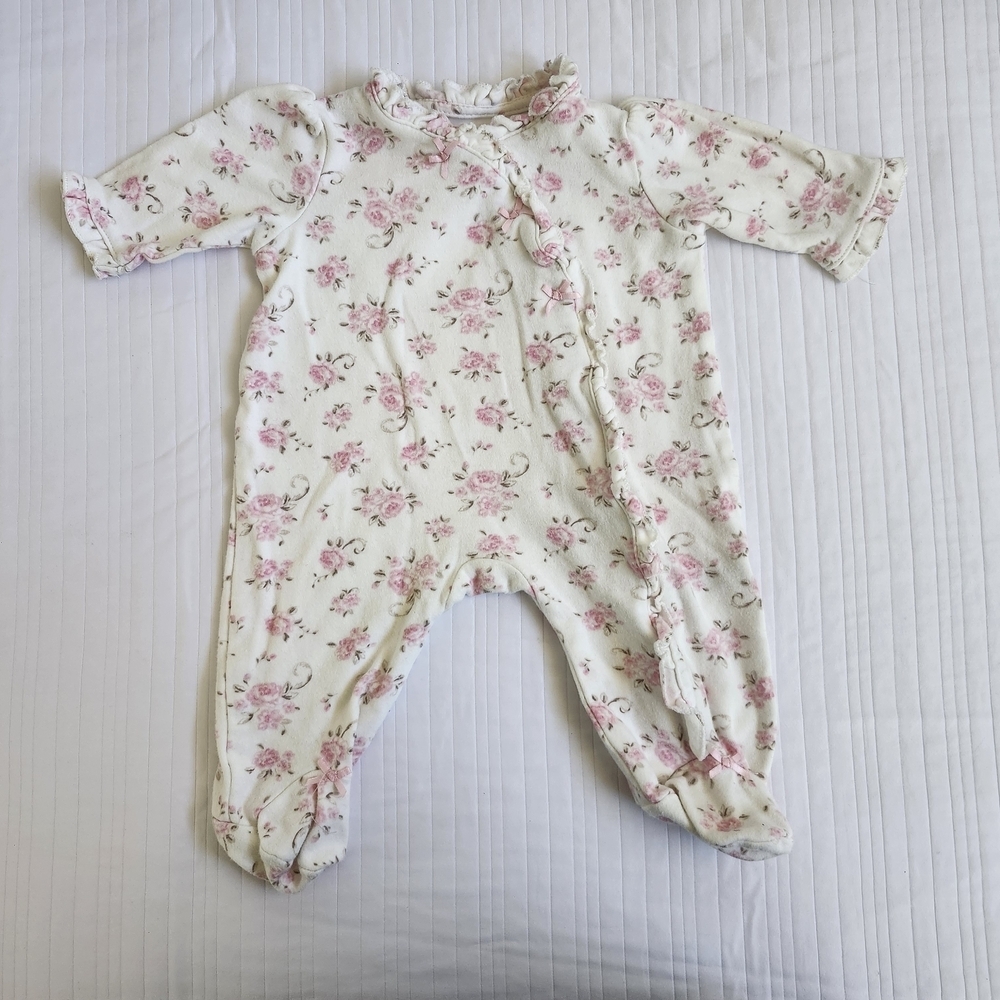 Little Me Pink Floral Footie